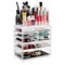 Casafield Acrylic Cosmetic Makeup Organizer &#x26; Jewelry Storage Display Case - 3 Piece Drawer Set - Clear